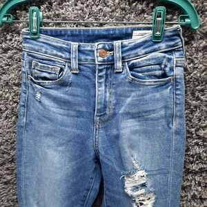 Bridge By GLY Jeans Women 24 High Rise Ankle Skinny Stretch Distressed Pants